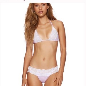 NWT beach bunny pink lace bikini